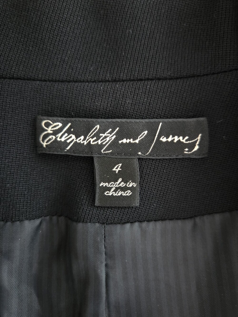 Elizabeth and James Black Wool Tuxedo Blazer Velvet Trim Womens Size 4 - Picture 6 of 7